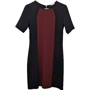 41 HAWTHORN Dress‎ Size Medium Black Maroon Sheath Knee Length Retro Office